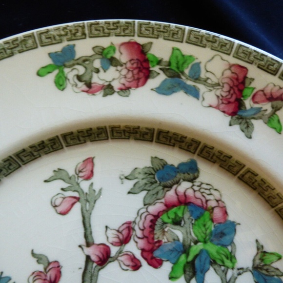 Johnson Brothers England Indian Tree Green Greek Floral pattern Dinner Plate 10" - Picture 5 of 8